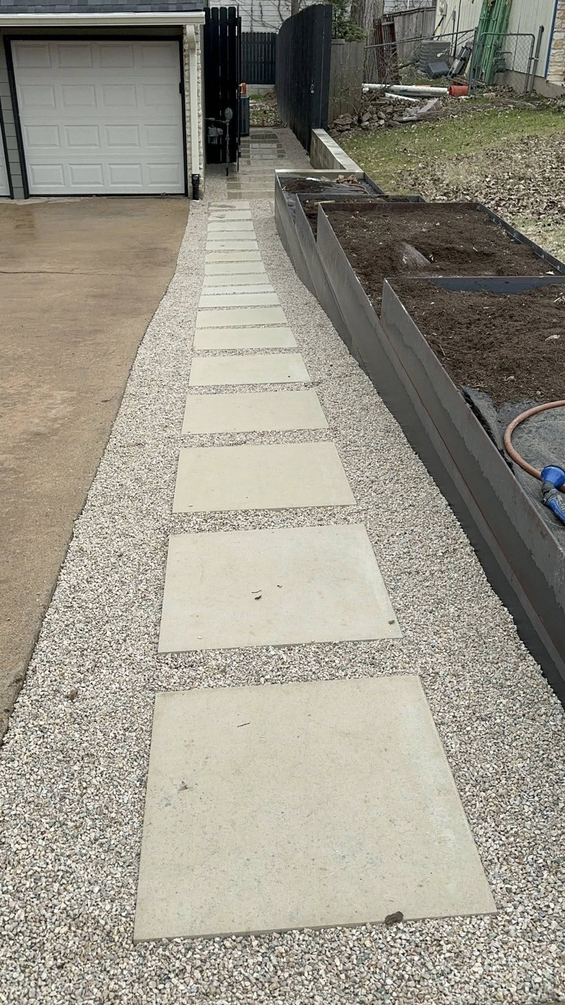 Residential front yard landscaping and design, Hays County